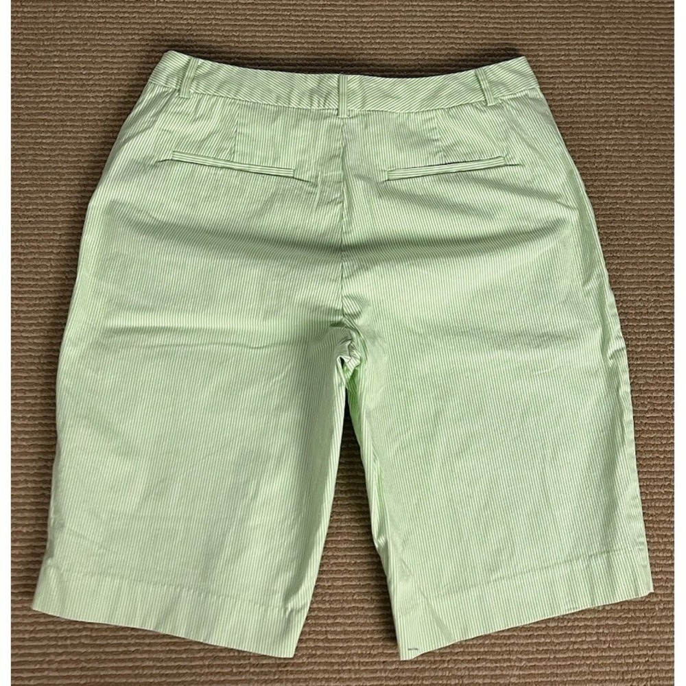 Ralph Lauren LRL Active Shorts Womens 10 Chino Green Striped Cotton Outdoor - Picture 4 of 10